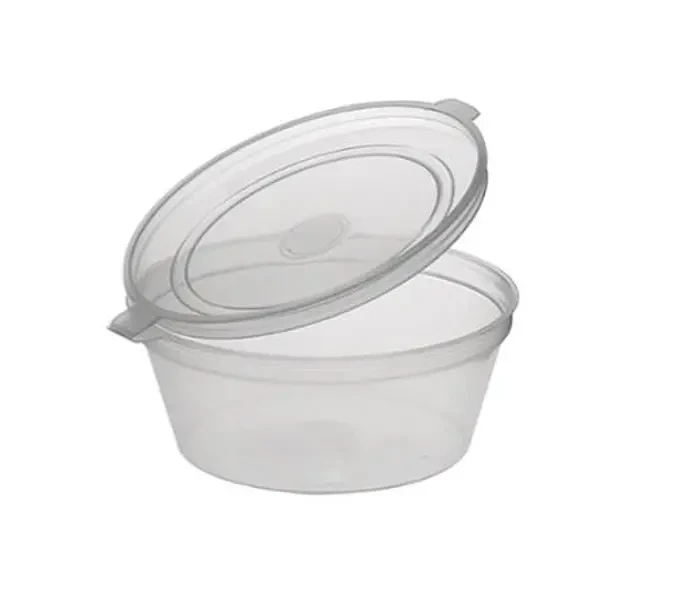 35ML ROUND Takeaway SAUCE CONTAINER HINGED LID (50PCS/PKT)