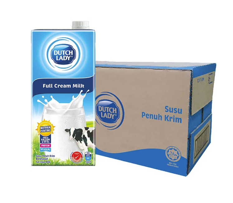 Dutch Lady Full Cream milk 1L × 12